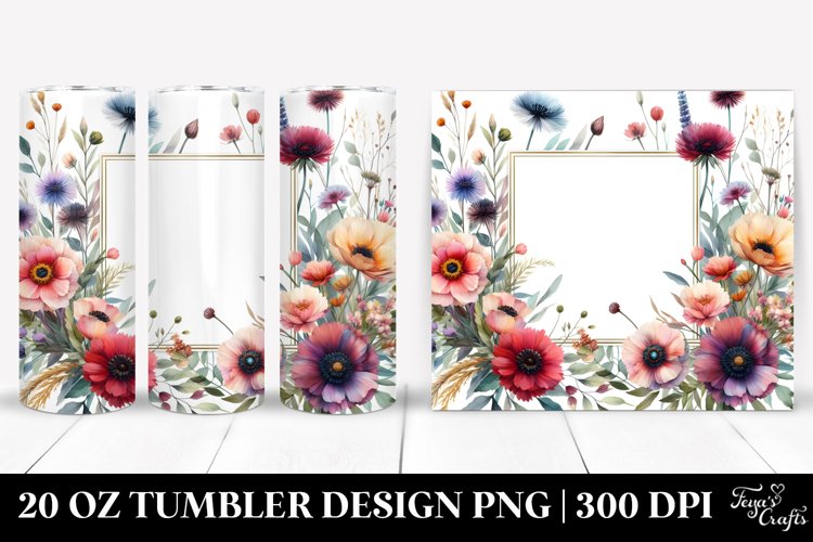 Centered Wild Flowers Tumbler example image 1