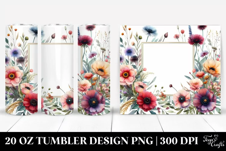 Centered Wild Flowers Tumbler
