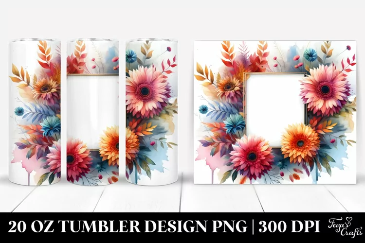 Colorful Gerbera Abstract Frame Tumbler