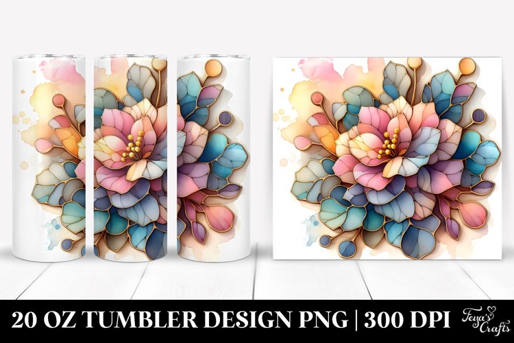 Glossy Stained Begonia 20 Oz Tumbler example image 1
