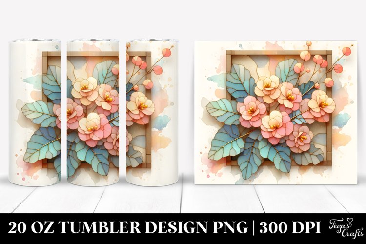 Wooden Begonia Stained 20 Oz Tumbler example image 1