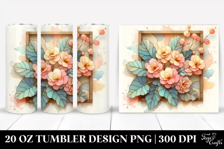 Wooden Begonia Stained 20 Oz Tumbler