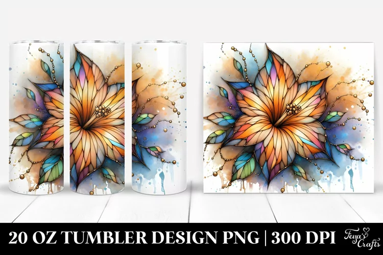 Abstract Morning Glory Stained | 20 Oz Tumbler