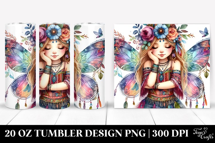 Colorful Boho Fairy | 20 Oz Tumbler example image 1