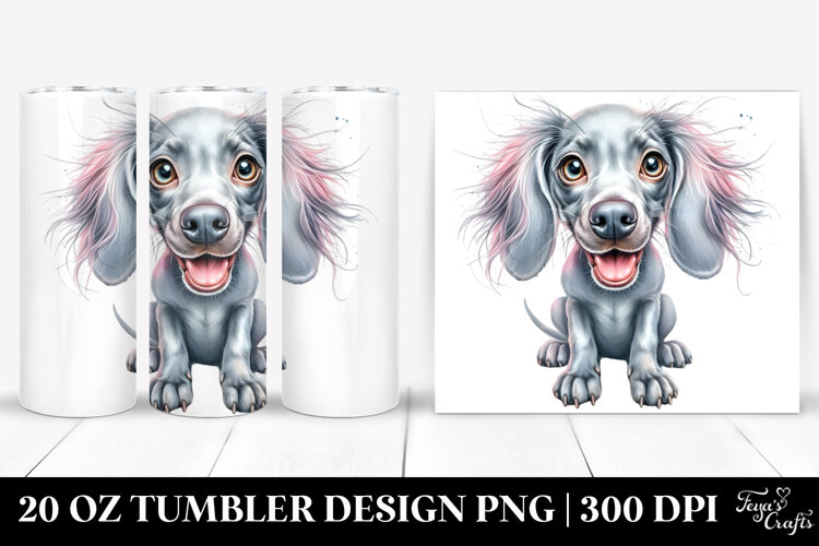 Cute Weimaraner Portrait, 20 Oz Tumbler example image 1