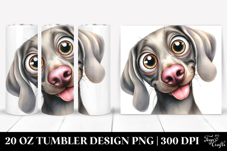 Cute Weimaraner Portrait, 20 Oz Tumbler example image 1