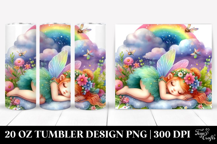 Colorful Napping Fairy | 20 Oz Tumbler example image 1