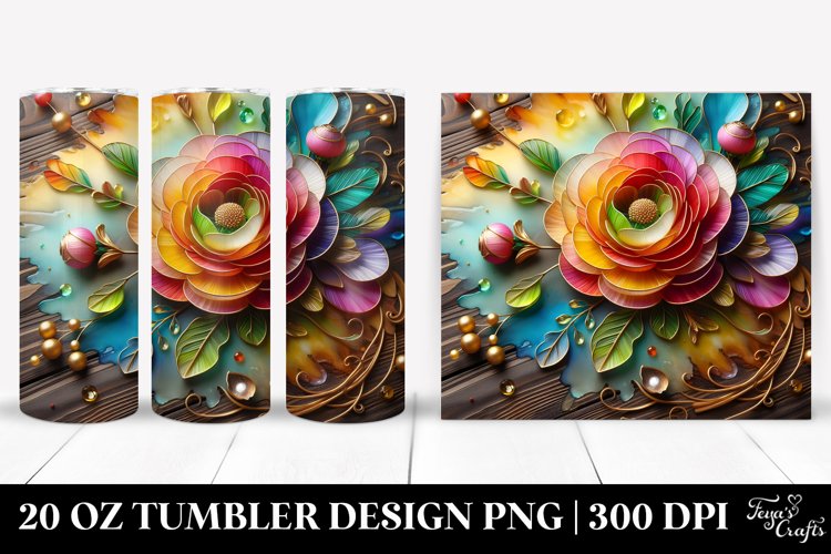 Colorful Ranunculus | 20 Oz Tumbler example image 1