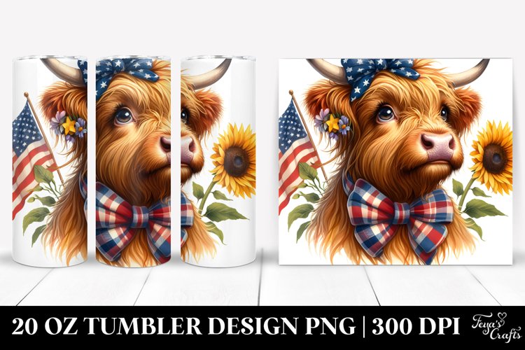Highland Cow Portrait with Bow | 20 oz Tumbler