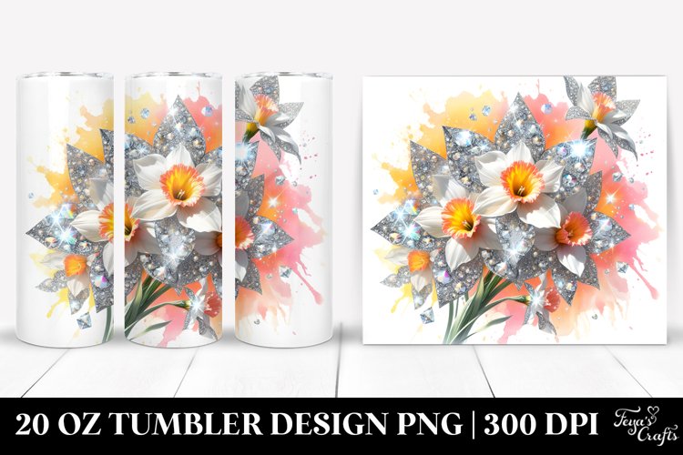 20 Oz Tumbler Sublimation | Diamond Splash Narcissus