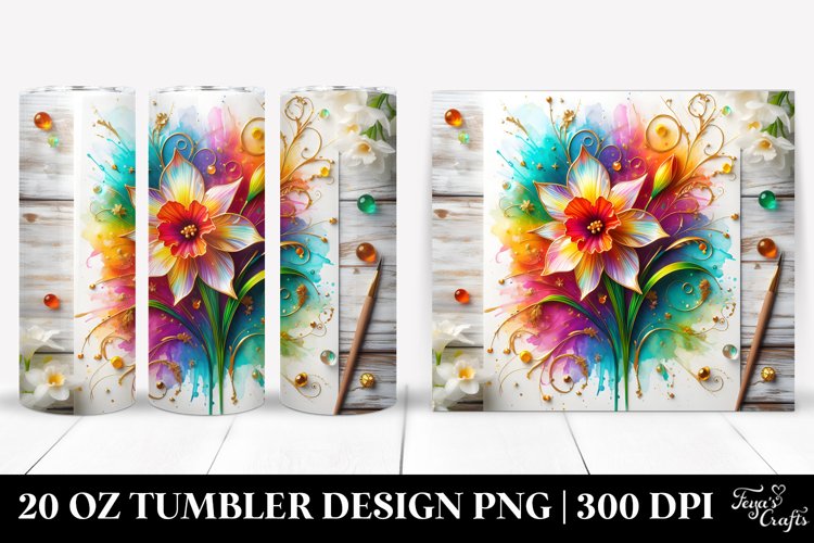 Colorful Narcissus | 20 Oz Tumbler example image 1