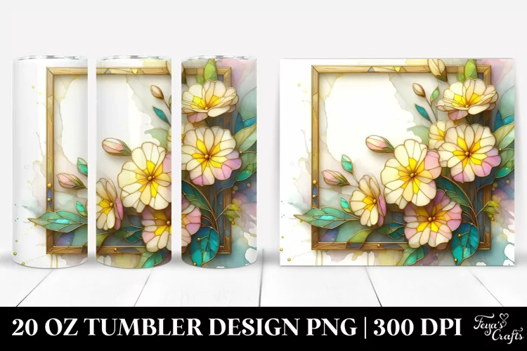 Wooden Primrose Stained 20 Oz Tumbler