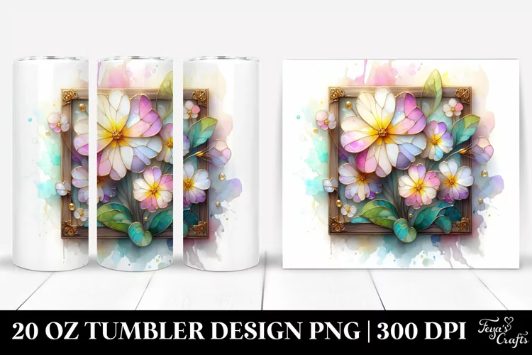 Wooden Primrose Stained 20 Oz Tumbler
