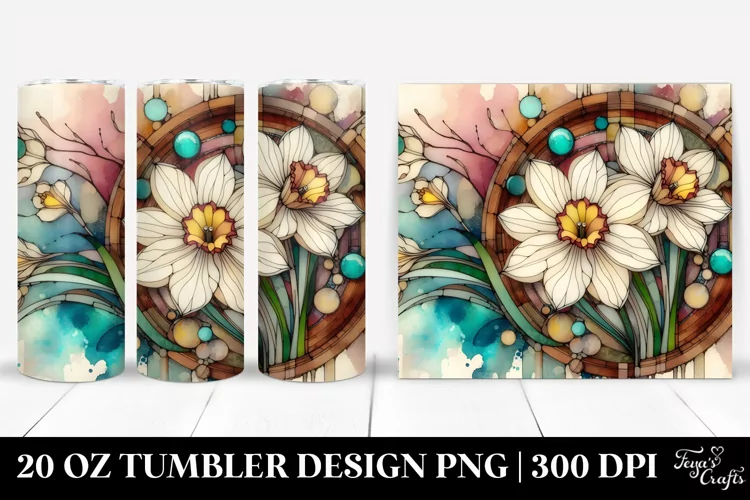 Wooden Narcissus Stained 20 Oz Tumbler