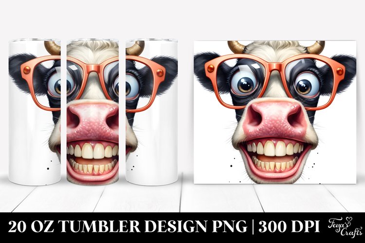 Crazy Funny Cow es | 20 Oz Tumbler example image 1