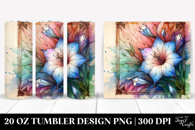 Wooden Morning Glory Stained 20 Oz Tumbler example image 1