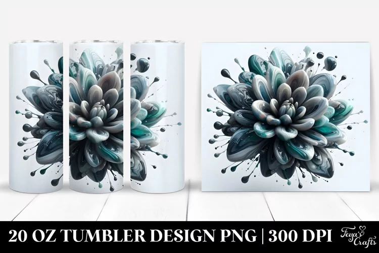 Abstract y Dahlia Watercolor Splash | 20 Oz Tumbler