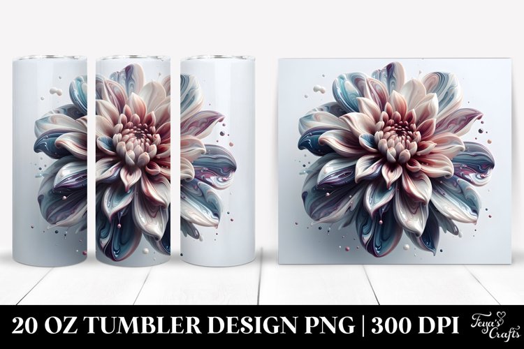 Abstract Glossy Dahlia | 20 Oz Tumbler example image 1