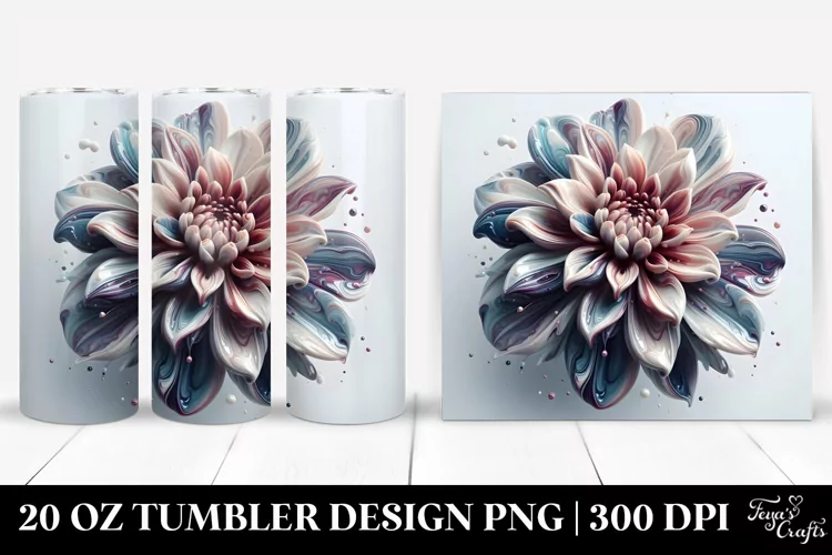 Abstract Glossy Dahlia | 20 Oz Tumbler