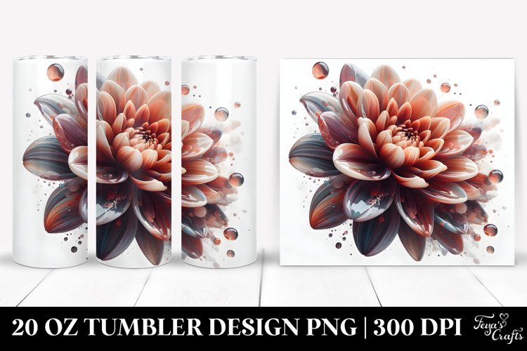 Abstract Glossy Dahlia | 20 Oz Tumbler example image 1