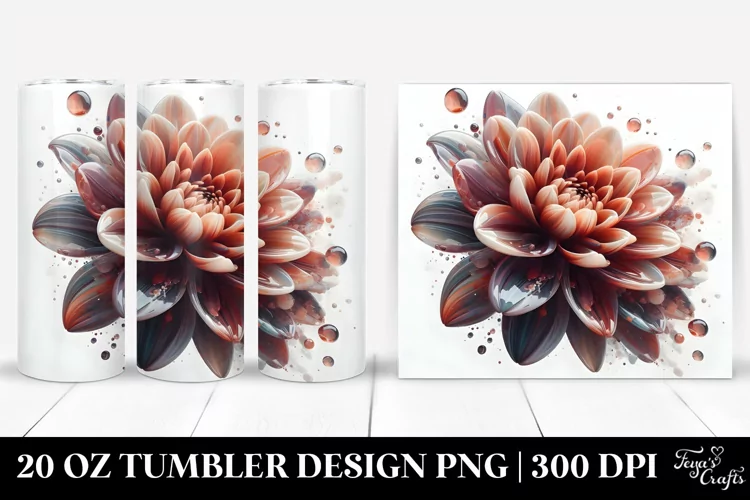 Abstract Glossy Dahlia | 20 Oz Tumbler