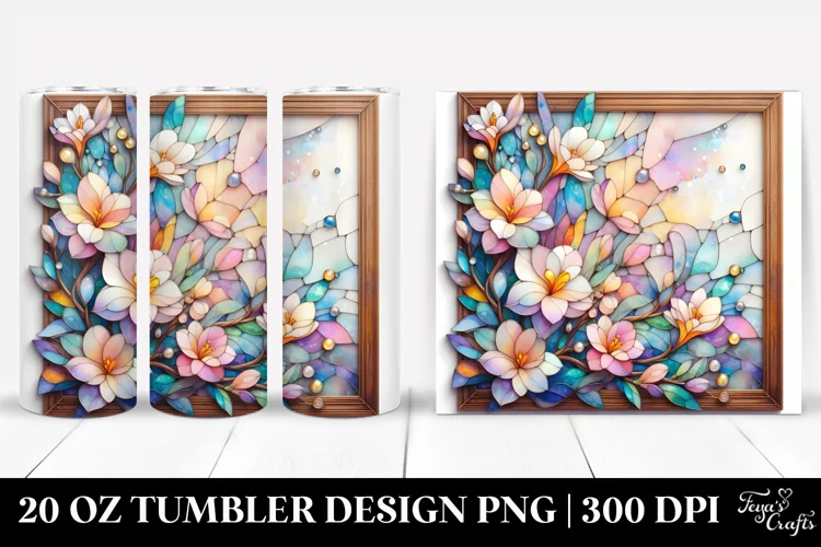 Wooden Freesia Stained 20 Oz Tumbler