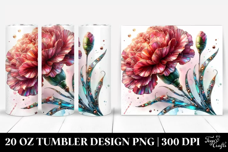 Shiny Carnation with Metallic Insertions | 20 oz Tumbler