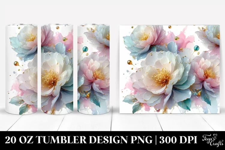 Shiny Peonies 20 Oz Tumbler