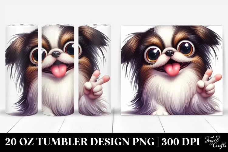 Watercolor Crazy Japanese Chin | 20 Oz Tumbler