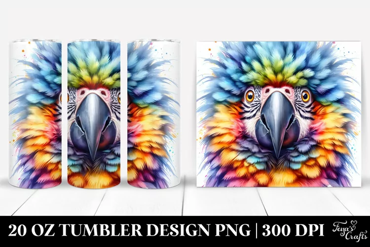 cColorful Layered Baby Macaw | 20 oz Tumbler