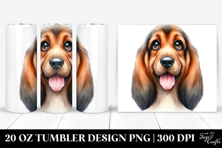 Cute Bloodhound, Watercolor 20 Oz Tumbler example image 1