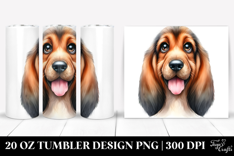 Cute Bloodhound, Watercolor 20 Oz Tumbler