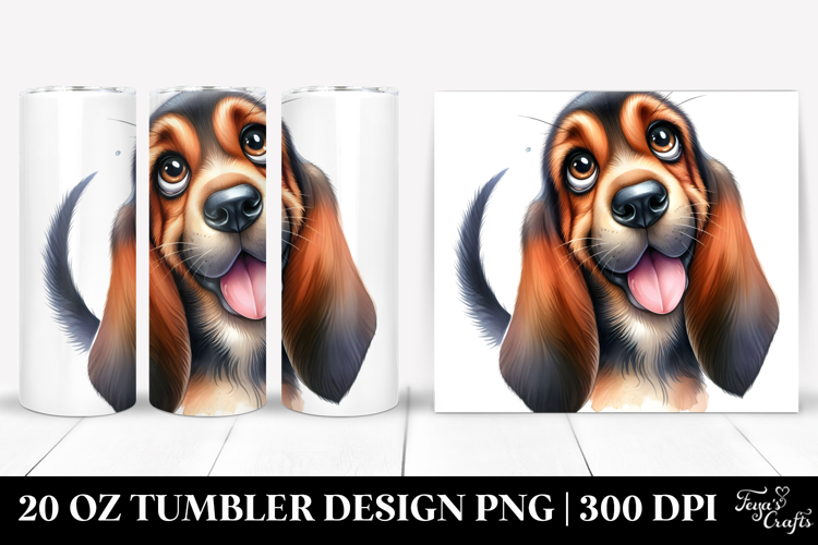 Cute Bloodhound, Watercolor 20 Oz Tumbler