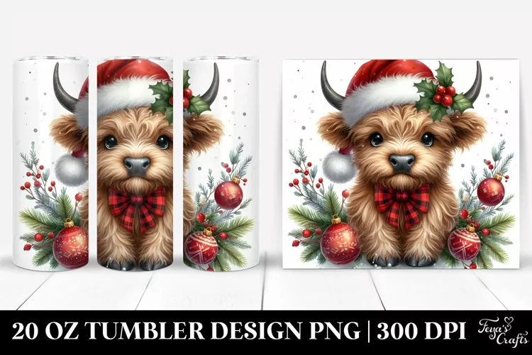Highland Cow in Christmas Ornaments 20 Oz Tumbler