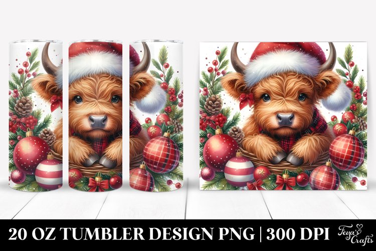 Highland Cow in Christmas Ornaments 20 Oz Tumbler