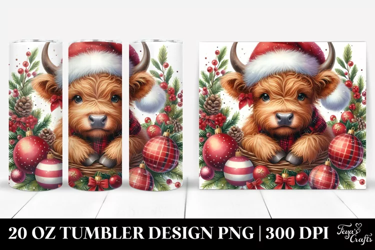 Highland Cow in Christmas Ornaments 20 Oz Tumbler