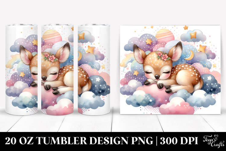 Colorful Watercolor Baby Deer | 20 Oz Tumbler