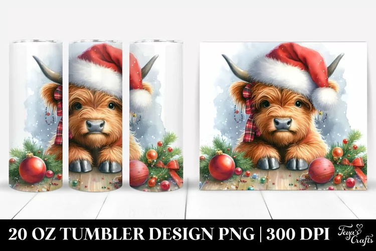 Highland Cow Peeking Over Table 20 Oz Tumbler