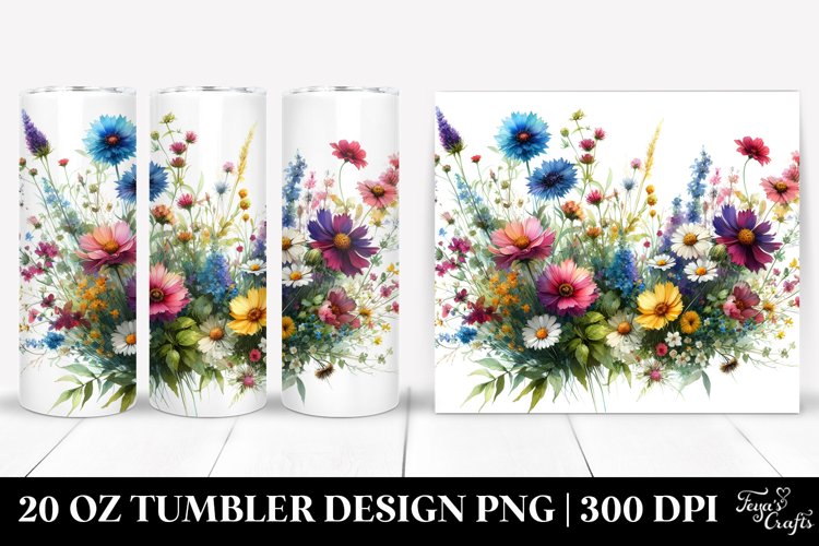 Watercolor Wild Flowers | 20 Oz Tumbler