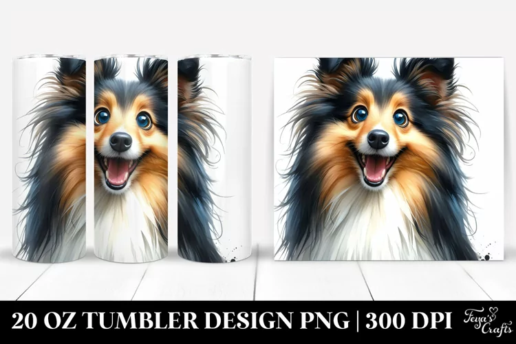 Watercolor Crazy Shetland Sheepdog | 20 Oz Tumbler
