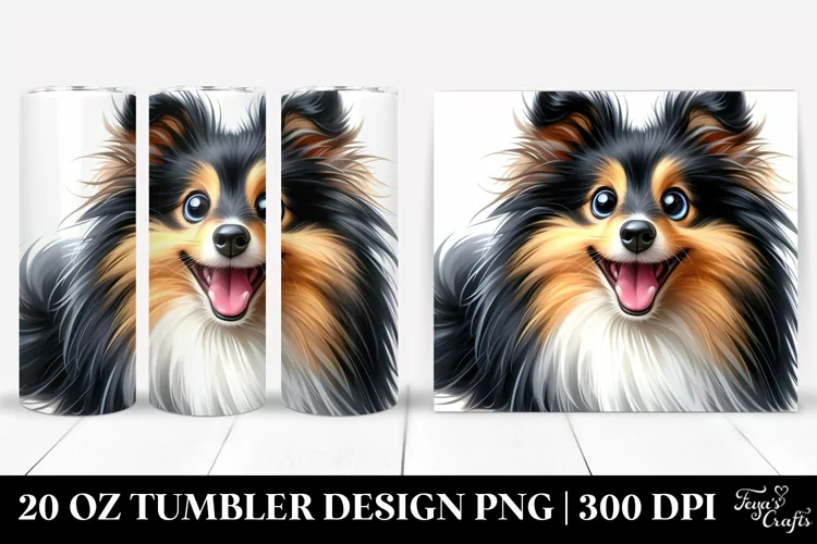 Watercolor Crazy Shetland Sheepdog | 20 Oz Tumbler