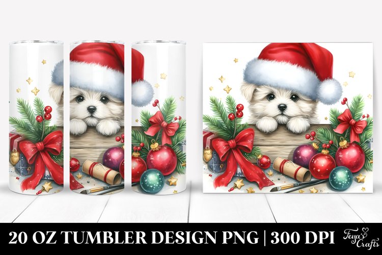 Cute Dog Peeking Over Table 20 Oz Tumbler example image 1