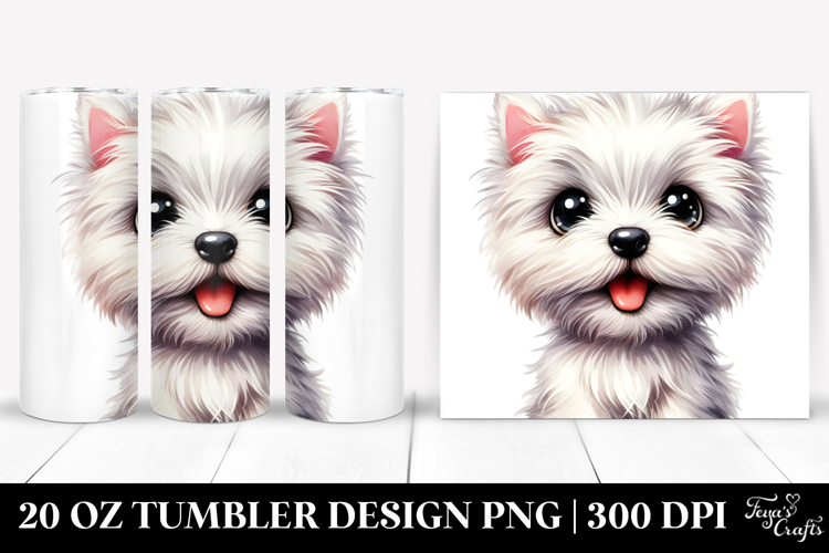 Cute West Highland White Terrier, Watercolor 20 Oz Tumbler