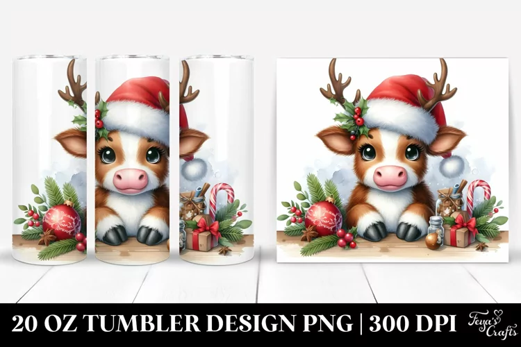 Cute Cow Peeking Over Table 20 Oz Tumbler