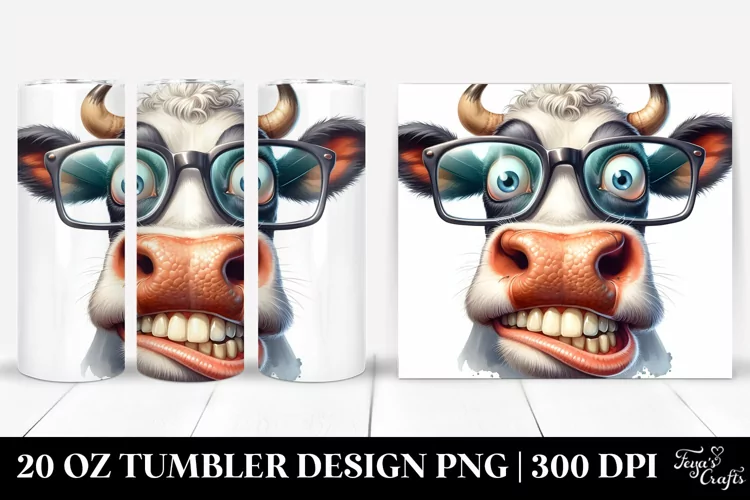 Funny Cow Portrait Tumbler | 20 oz Tumbler