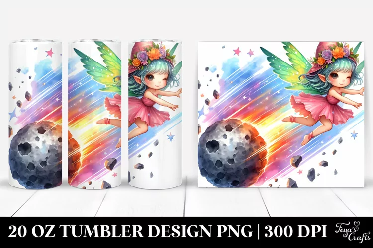 Diving Fairy Watercolor Tumbler | 20 oz Tumbler