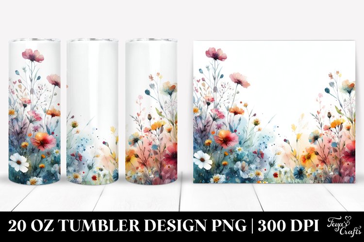Colorful Wild Flowers Frame Tumbler | 20 oz Tumbler