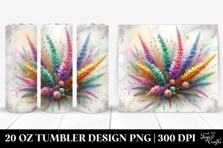 20 Oz Tumbler Sublimation | Colorful Heather on Marble
