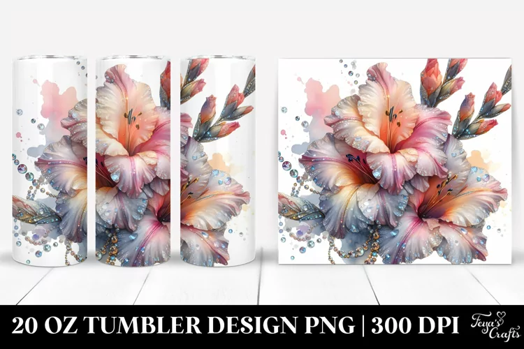 Diamond Gladiolus Tumbler
