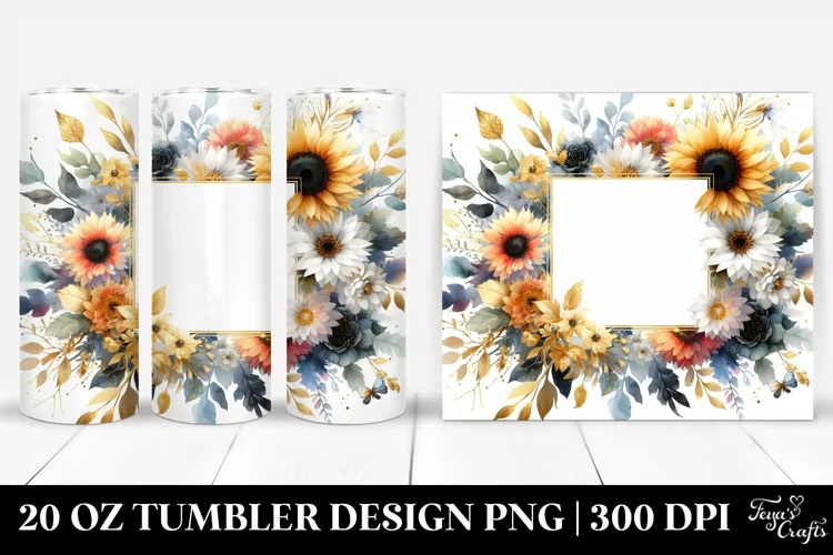 Vibrant Sunflower Frame Tumbler | 20 oz Tumbler